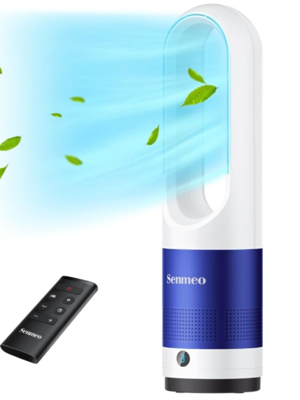 Bladeless Fan, with Remote, 8 Speeds, 9H Timer, LED Display, Easy-Clean